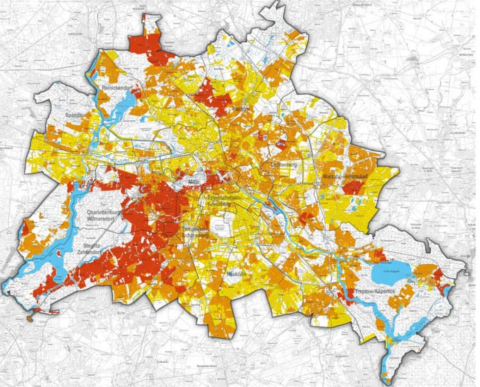 Mietspiegel 2017: Map of Berlin: