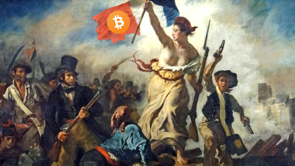 Liberty leading the Bitcoin People – Painting by Eugene Delacroix (1830)
